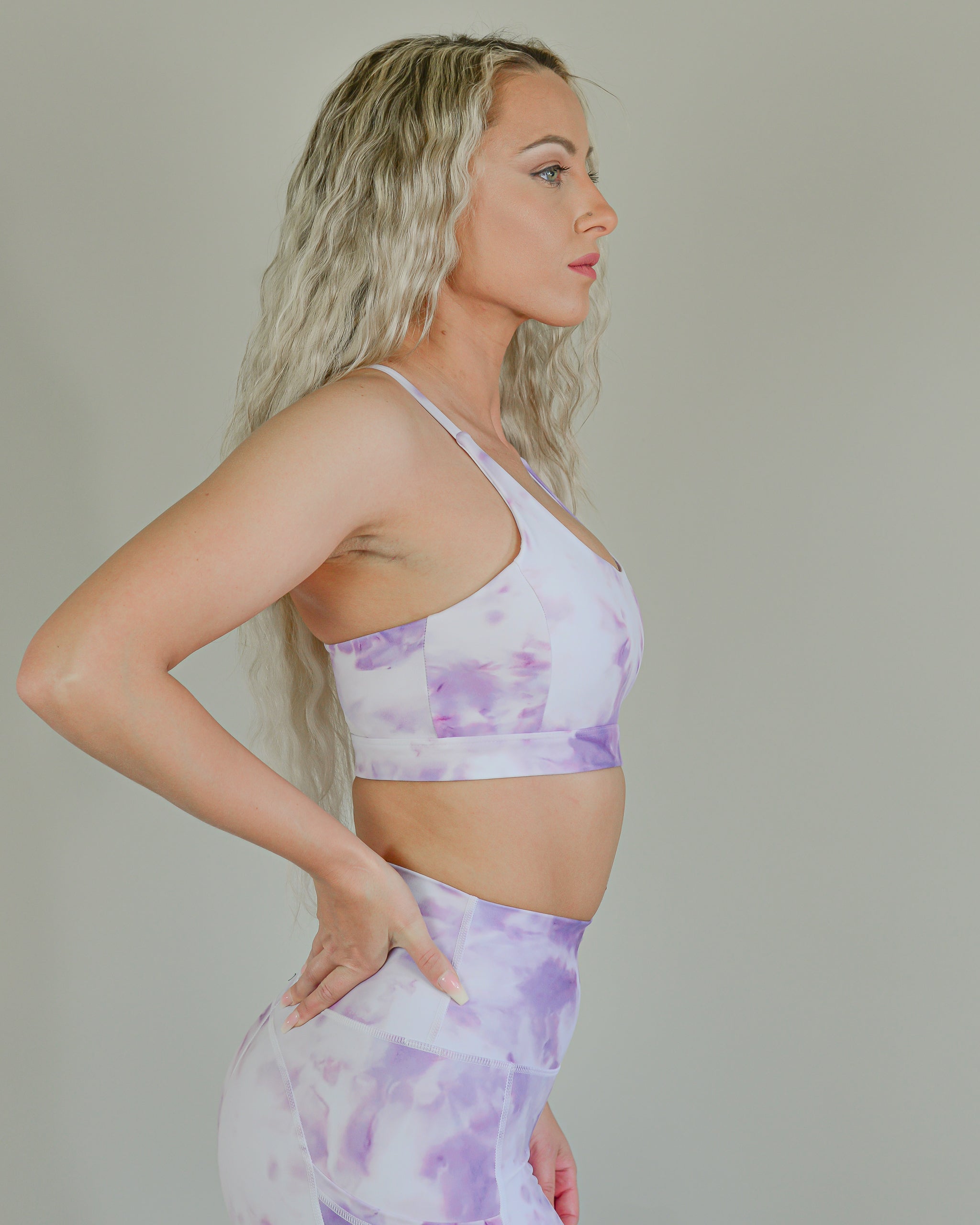 Tie-Dye Sports Bra - Lilac Pearl