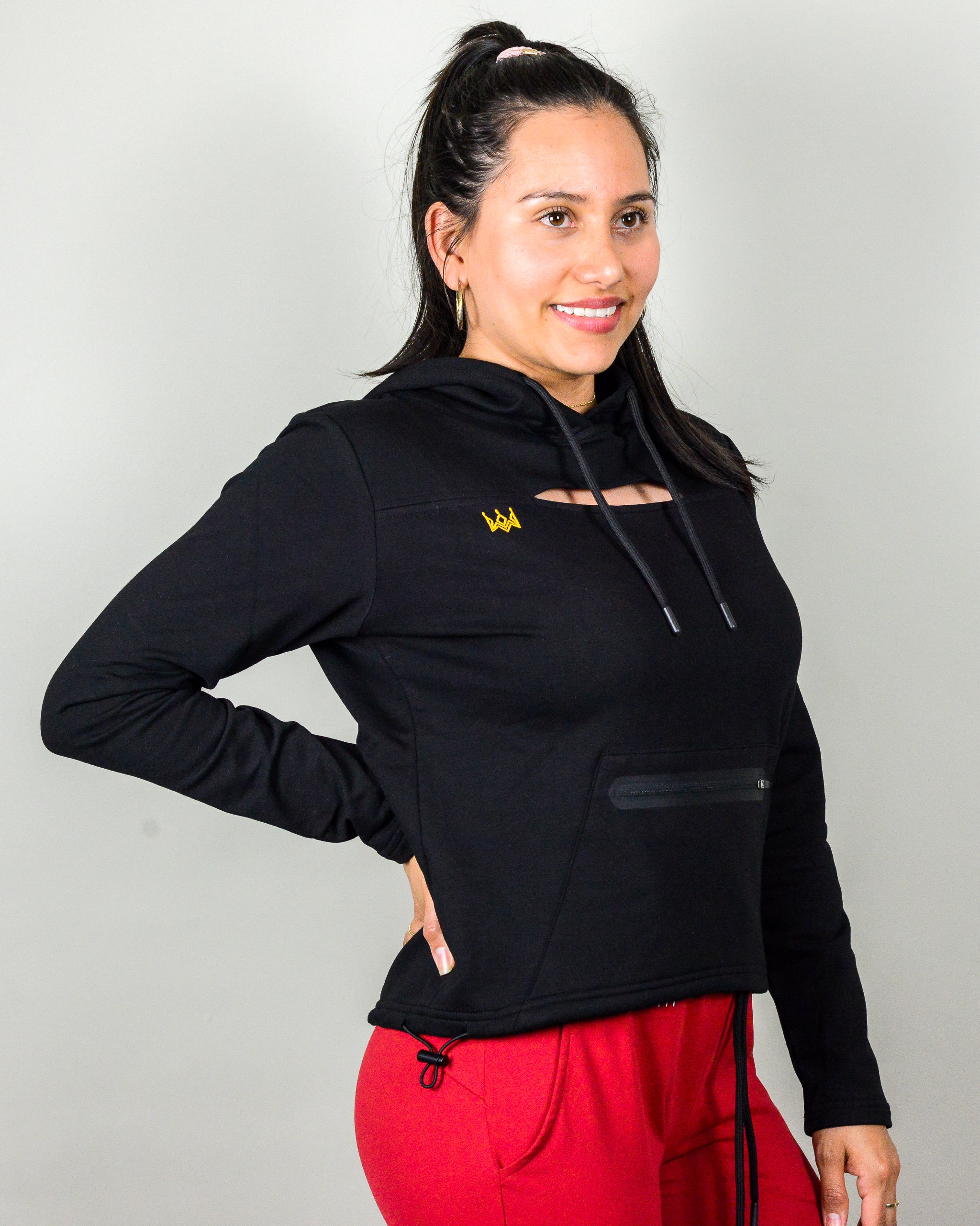 Royal Crop Sweater - Black