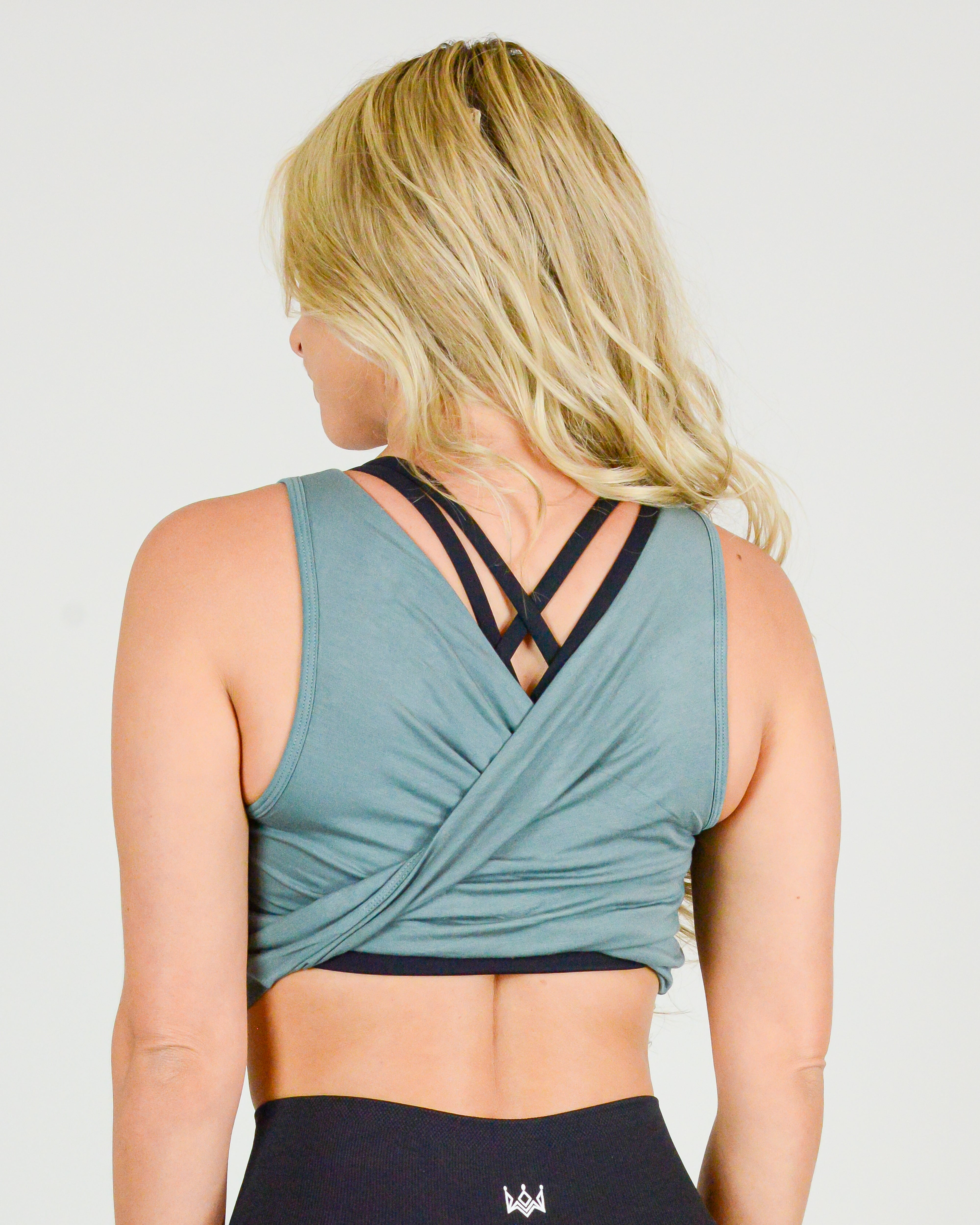 Flutter Reversible Crop Top - Pine Green